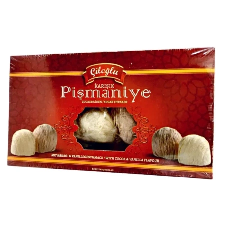 Chałwa, kłębki wełny waniliowo-kakaowe, Ciloglu Pismaniye 180g