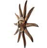 Ozdoba ścienna słońce, drewniana brązowo-złota długie promyki (Indie)