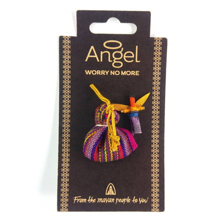 Laleczki worry dolls mini aniołki, zestaw 3szt (fiolet, Gwatemala, 2cm)