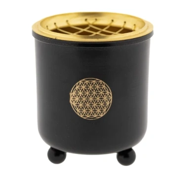 Kadzielniczka mosiężna Kwiat Życia, kadzielnica 8,5 cm