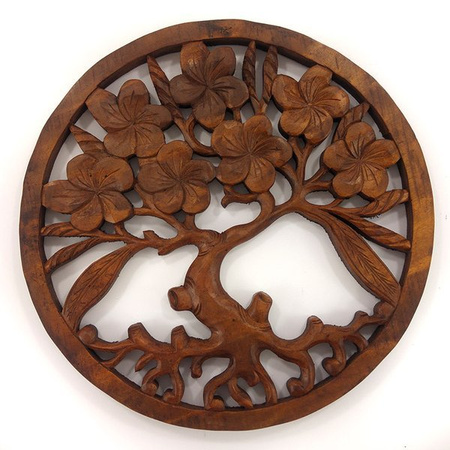 Panel drzewo,  kwiaty (rękodzieło, dekor ścienny) 25 cm 