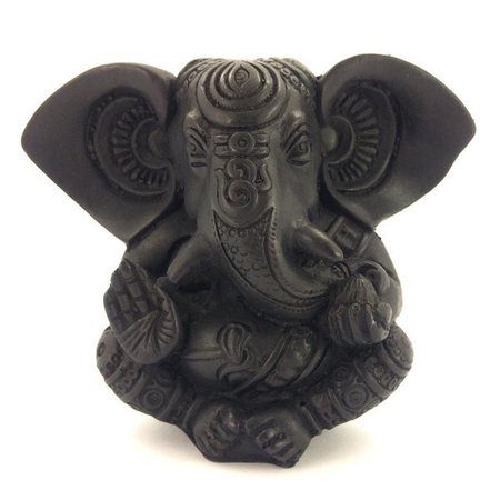 Figurka czarna Ganesha z gołą głową (Ganesh 13 cm) 