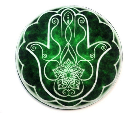 PODKŁADKA POD MYSZKĘ MANDALA CHAMSA, RĘKA FATIMY ZIELONA (MOUSE PAD)