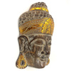 Maska Budda brązowo-złota  (50cm, Indonezja, drewno)
