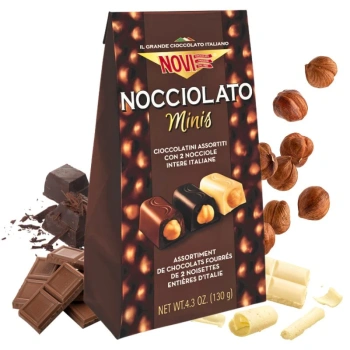 Włoskie mini praliny czekoladki z całymi orzechami Minis Novi 130g