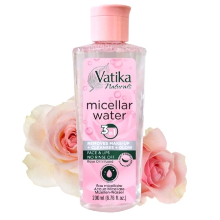 Różany płyn micelarny, do cery wrażliwej 3w1, Vatika 200ml 
