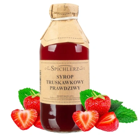 Syrop truskawkowy, naturalny z truskawek, Spichlerz 330ml