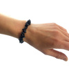 Bransoletka agat czarny, kamień półszlachetny (na gumce) 