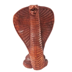 Drewniana figurka kobra, rzeźba z drewna suar, Indonezja 15 cm