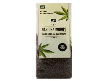 PRAŻONE NASIONA KONOPI OBLANE CZEKOLADĄ 150 G