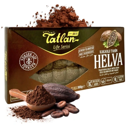 Chałwa turecka kakaowa bez cukru słodzona daktylami Tatlan 300g