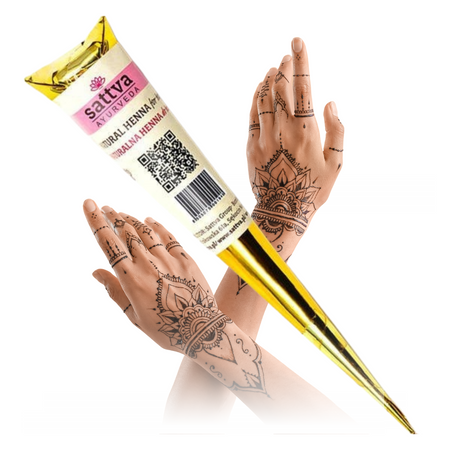  Henna w rożku naturalna SATTVA (Do tatuażu, do malowania) 30g