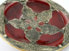 DUŻA ZDOBIONA MISA MAROKAŃSKA (BORDOWY, 35CM MISKA, TALERZ)