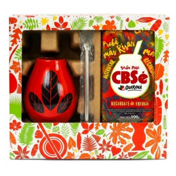 Zestaw do yerba mate CBSe Guarana 500g matero Hoja bombilla na prezent