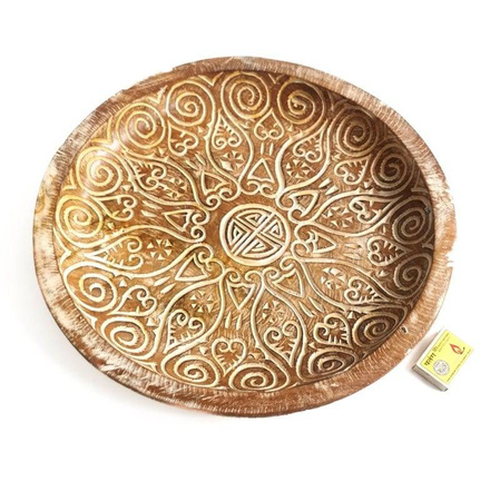 Misa, patera drewniana (rzeźbiona, beżowa, Timor)