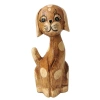 Drewniana figurka pies w kolorze brązowym, rękodzieło 30 cm