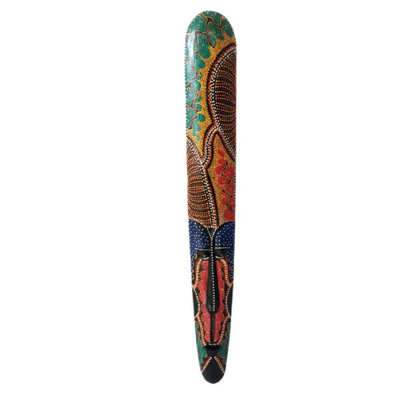 Maska drewniana z Indonezji 100 cm (kolorowa, płaskorzeźba)