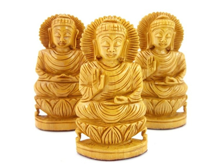 DREWNIANA FIGURKA BUDDY Z INDII BUDDA 8CM