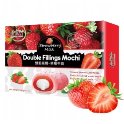 Mochi, japońskie ciastka ryżowe o smaku mleka i truskawek, Bamboo House 180g