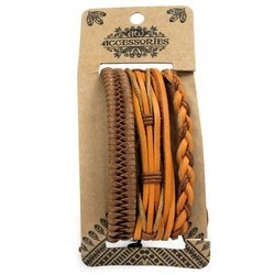 Zestaw męskich bransoletek, skóra i metal (bransolety)