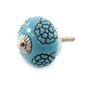 Uchwyt meblowy gałka ceramiczna niebieska Indie rękodzieło