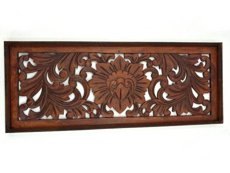 DREWNIANY DEKOR (ORIENTALNY, RZEŹBIONY, NA ŚCIANĘ, 82x32CM)
