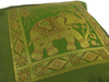 Poszewka na poduszkę orientalna dekoracyjna (40x40, zielona, słoń, Indie)