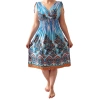 Sukienka damska krótka letnia zwiewna niebieska wzory M/L