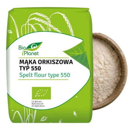 Mąka orkiszowa jasna Bio, typ 550, Bio Planet 1kg