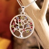 Posrebrzany wisiorek z łańcuszkiem, naszyjnik drzewo życia, biżuteria orientalna