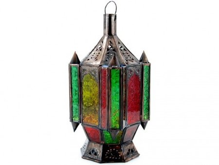 LAMPION MAROKAŃSKI (CZERWONY, LAMPA, Z MAROKO, WYS. 30 CM)