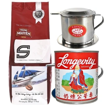 Zestaw do kawy po wietnamsku, Trung Nguyen S, zaparzacz Phin, mleko