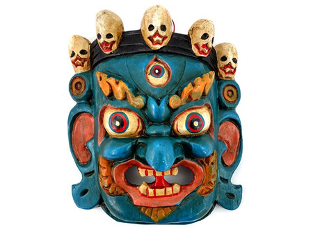 MASKA TYBETAŃSKA MAHAKALA (NEPAL, WYS. 22 CM)