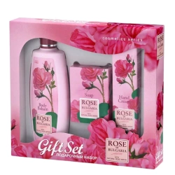 Zestaw kosmetyków różanych (balsam, mydło, krem), Rose of Bulgaria