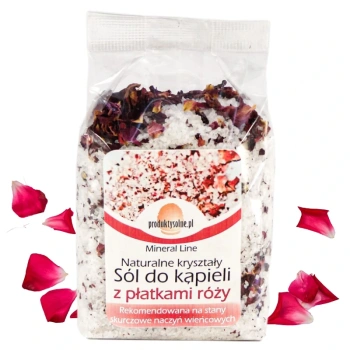 Sól do kąpieli z płatkami róży, sól kąpielowa różana 600g