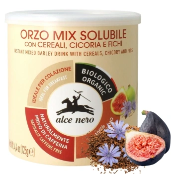 Kawa zbożowa rozpuszczalna z cykorią i figami bez kofeiny bio Alce Nero 125g