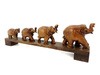 KARAWANA SŁONI, FIGURKI, OZDOBA DREWNIANA, DEKOR (DŁ.20CM, INDONEZJA)