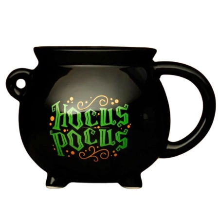 Czarny kubek w kształcie kociołka Hokus Pokus, 550ml