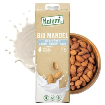 Napój migdałowy bez cukru, bezglutenowy napój roślinny Bio, Natumi 1l