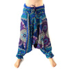 Szarawary spodnie fioletowo - niebieskie przewiewne (alladynki, do jogi, Indie)