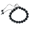 Bransoletka z kamienia wulkanicznego lawa, czarna biżuteria orientalna 10 mm