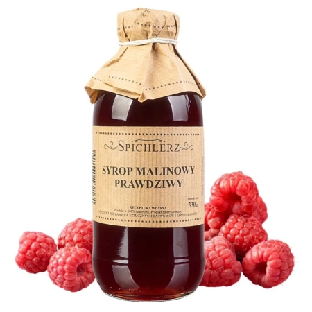 Syrop malinowy, sok z malin do herbaty, Spichlerz 330ml