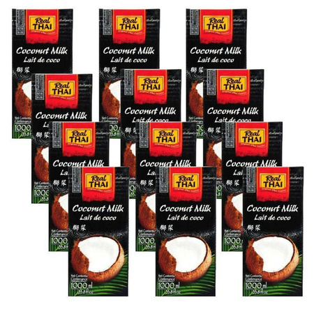 Mleko kokosowe naturalne 85% Real Thai zestaw 12x1L