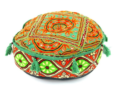 ORIENTALNY PUF (PUFA, ETNO, Z INDII, ZIELONA, 40 CM)