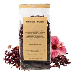 Hibiskus herbata liściasta, suszone kwiaty hibiskusa, 50g