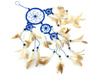 ŁAPACZ SNÓW DŁ. 40 CM, NIEBIESKI (DREAM CATCHER, AMULET, ZAWIESZKA)