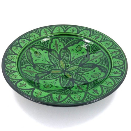 TALERZ MAROKAŃSKI ZIELONY (MAROKO, CERAMIKA, 36CM)