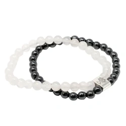 Bransoletka z kamieniem naturalnym kwarc skalny biżuteria magnetyczna