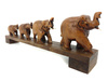 KARAWANA SŁONI, FIGURKI, OZDOBA DREWNIANA, DEKOR (DŁ.20CM, INDONEZJA)