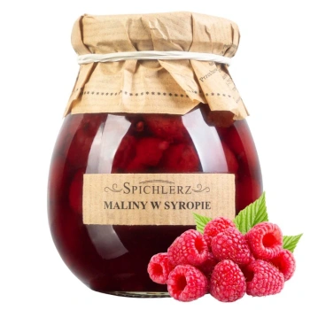 Maliny w syropie do herbaty całe owoce Spichlerz 280g